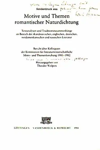 Brumm, Ursula: Das Motiv des 'Erdstolzes' in Emersons "Hamatreya" (1847). Sonderdruck aus: Motive und Themen romantischer Naturdichtung. Textanalysen und Traditionszusammenhänge im Bereich der skandinavischen, englischen.. 