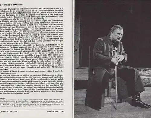 Berlin Schiller Theater  -Boleslaw Barlog- Intendanz (Hrsg.): Programmhefte des Schiller Theaters Berlin, Spielzeit 1968 - 1969. Konvolut aus 3 Expl. 