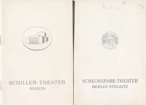 Berlin Schillertheater, Werkstatt und Schloßparktheater -Boleslaw Barlog- Intendanz (Hrsg.): Programmhefte des Schillertheaters, Werkstatt und Schloßparktheaters Berlin, Spielzeit 1966 / 1967. Konvolut aus 2 Heften.