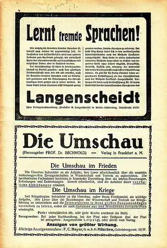 Aus der Heimat. - K. G. Lutz / J. Baß (Schriftleitung): Aus der Heimat. Inhaltsverzeichnis des XXVIII. Jahrgangs 1915. Naturwissenschaftliche Zeitschrift. Organ des Deutschen Lehrer-Vereins...