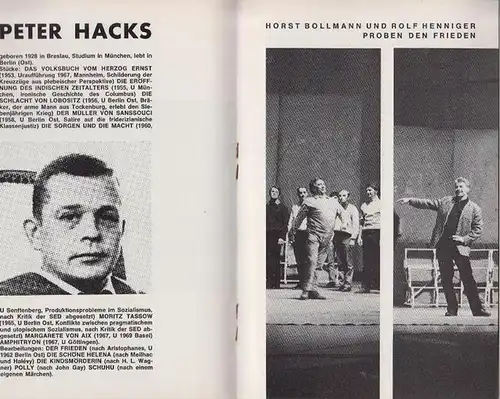 Programmhefte des Schiller Theaters und der Werkstatt Berlin, Spielzeit 1969 - 1970. Konvolut aus 5 Expl