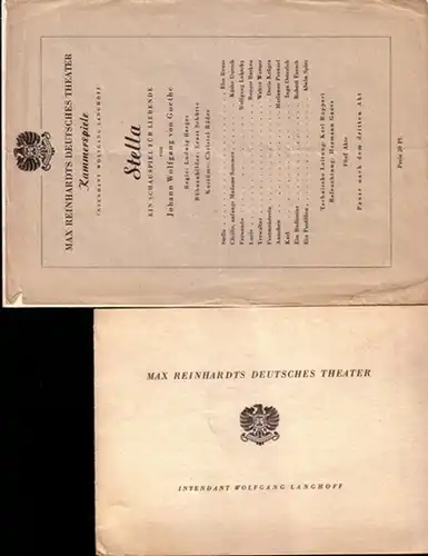 Berlin. Deutsches Theater und Kammerspiele.   Wolfgang Langhoff  Direktion  (Hrsg.): Programmzettel des Deutschen Theaters und der Kammerspiele. 1947, Konvolut aus 4 Zetteln.. 