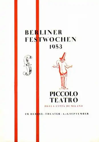 Berlin Hebbel - Theater  - Berliner Festwochen  (Hrsg.): Programmhefte und Besetzungszettel Berliner Festwochen im Hebbeltheater. 1953. Konvolut aus 2  Heften. Aus dem...