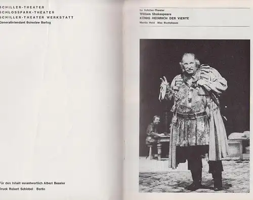 Programmhefte des Schiller Theaters  und der Werkstatt Berlin, Spielzeit 1970 - 1971. Konvolut aus 6 Expl