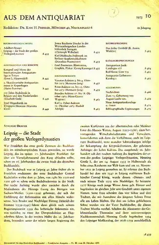 Brauer, A. / Kleiß, M. / Ramseger, G. / u.a. - Börsenblatt für den Deutschen Buchhandel - Aus dem Antiquariat: Leipzig - die Stadt der...