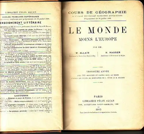 Allain, M. et H. Hauser: Le Monde moins l´Europe. (= Cours de Géographie). 