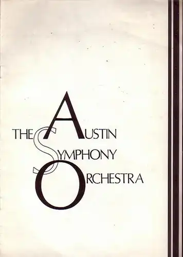 Programmheft zu: The Austin Symphonie Orchestra. Thirty-third Season 1971 -  72. Music Director: Maurice Peress. Pianist: James Dick. Programm: Beethoven 'Pathetique', Schumann 'Carnaval', Scriabin 'Etude in F-sharp major' and in 'C-sharp Minor' Babajania