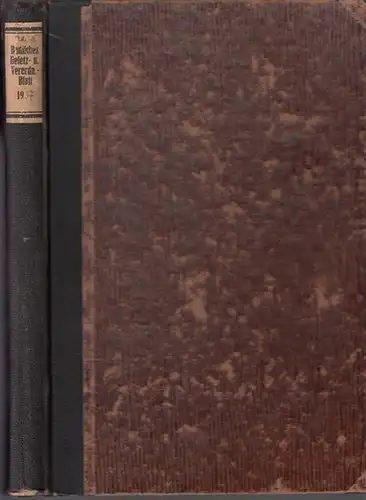 Baden Gesetzblatt und Verordnungsblatt: Badisches Gesetz- und Verordnungs-Blatt Jahrgang 1937 komplett mit den Nummern 1-45. 