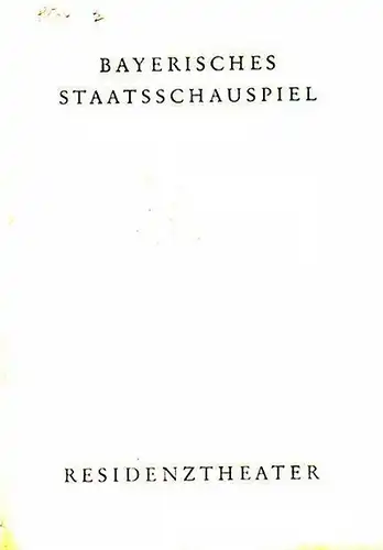 München.   Residenztheater.   Bahr, Hermann: Programmheft zu: 'Das Konzert'. Spielzeit 1961 / 1962. Blätter des Bayerischen Staatsschauspiels, Heft 9. Komödie in drei.. 