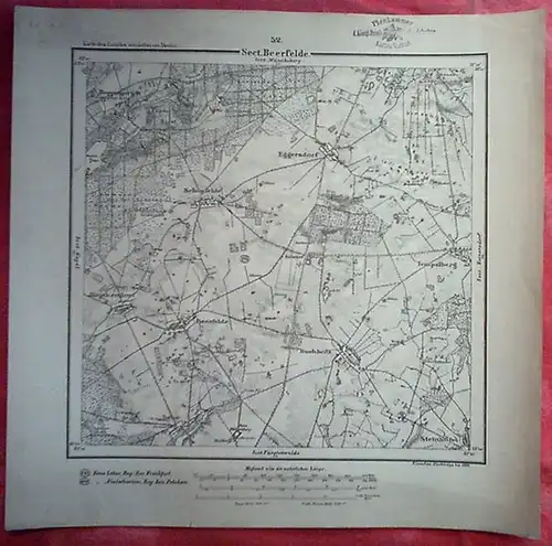 Beerfelde: Beerfelde / Topographische Karte: Karte des Landes zunächst um Berlin. 52: Sect. Beerfelde. Maßstab 1: 50 000 der natürlichen Länge. 175: Kreis Lebus.. 