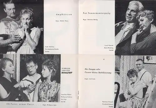 Berlin Schiller Theater  -Boleslaw Barlog- Intendanz (Hrsg.): Programmhefte des Schiller Theaters Berlin, Spielzeit 1962 - 1963. Hefte 110, 119, 124, 126. Konvolut aus 4 Expl. 