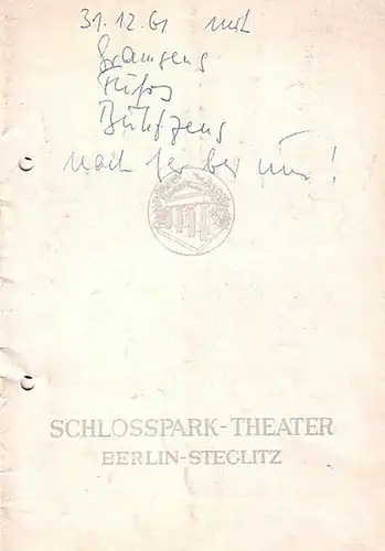 Berlin Schloßpark Theater  -Boleslaw Barlog- Intendanz (Hrsg.): Programmheft des Schloßpark Theaters Berlin,  Spielzeit 1961 / 1962. Heft102, 108. Konvolut aus 2 Heften. 