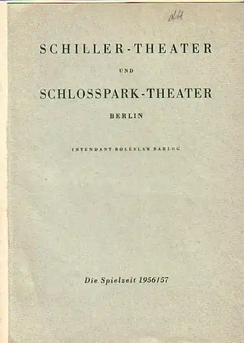Programmhefte - u. zettel des Schloßparktheaters Berlin, Spielzeit 1956 / 1957/ 1958. Konvolut aus 6 Heften u. Zetteln