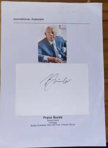 Burda, Franz: Franz Burda: einfache Unterschrift. 