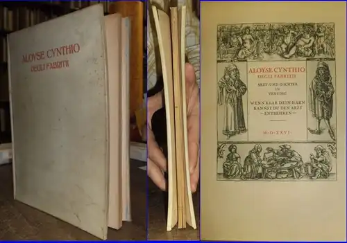 Cynthio degli Fabritii, Aloyse. - Gaston Vorberg (Hrsg., Übersetzer) / Walter Bähr (Mitarb.): Aloyse Cynthio (Arzt und Dichter in Venedig) "Wenn klar dein Harn, kannst du den Arzt entbehren." - "Piassa chiaro et encaca al Medico". 