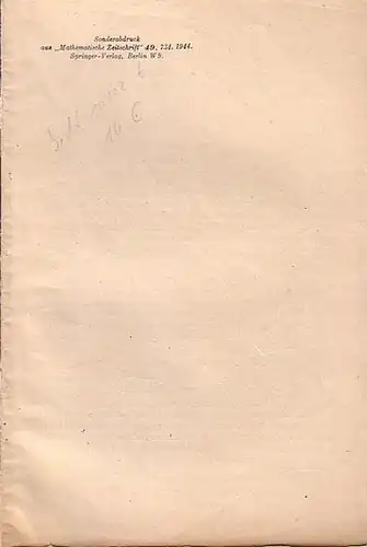 Dinghas, Alexander: Über eine isoperimetrische Aufgabe von Erhard Schmidt. Sonderdruck aus: Mathematische Zeitschrift, 49, 1944. 