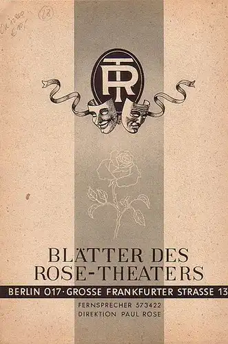 Blätter des Rose-Theaters. Programmheft: Die gutgeschnittene Ecke. 1941