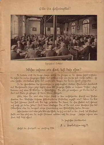 Bodelschwingh, Friedrich von (1877 1946).   Pastor Braune (Vorsteher der Hoffnungstaler Anstalten bei Bernau): Bitte für Hoffnungstal! [Bitte um Spenden und Bericht von Pastor.. 