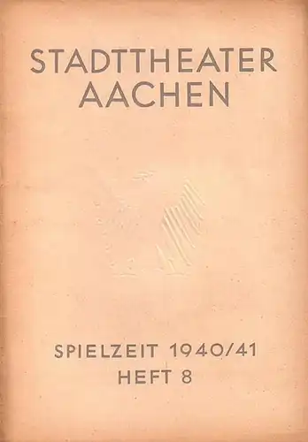 Programm Heft zu 'Trockenkursus'. Ski Lustspiel in 3 Akten. Inszenierung: Herbert Schneider. Bühnenbild: Fritz Riedl. Mitwirkende: Johannes Schmidt, Eva Zimmermann, Arno Ebert, Kurt Haars, Emmy.. 