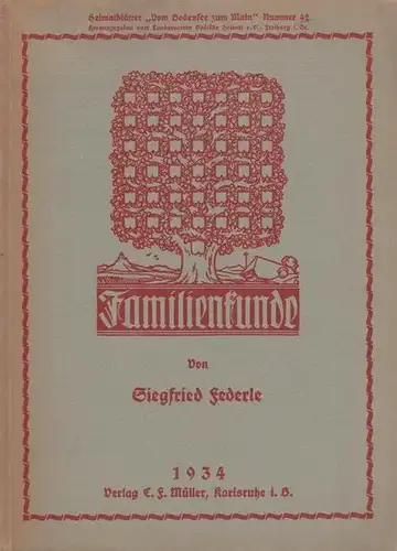 Federle, Siegfried: Familienkunde. Mit einem Geleitwort von Hermann Eris Busse. 