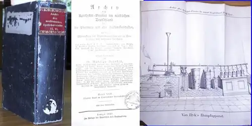Brandes, Rudolph (Hrsg.)   Prof. Dr. Stromeyer, Th. Thomson, Lassaigne, Dr Zier, Fr. Rees v. Esenbeck, E. Merck, Dr. Dierbach u.v.a: Archiv des Apotheker.. 