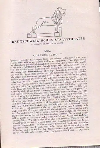 Braunschweiger Staatstheater: Braunschweigisches Staatstheater. Intendant: Alexander Schum. Besetzungszettel für 10 Aufführungen vom 27. Oktober 1941 bis 3. Mai 1942 - jeweils 2 Bl. mit einigen...