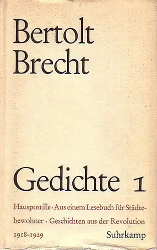 Brecht, Bertolt: Stücke Band 1 - 12 / Gedichte Band  1 - 4. 