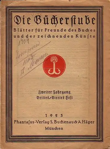 Bücherstube, Die.   Schulte Strathaus, Ernst und Günther Hildebrandt: Die Bücherstube. Blätter für Freunde des Buches und der zeichnenden Künste. Jahrgang 2, Heft 3.. 