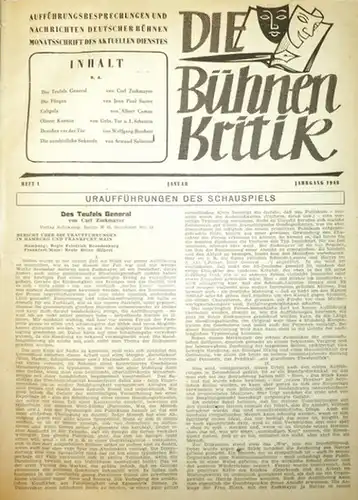 Bühnenkritik, Die   Aktuelle Dienst, Der (Hrsg.) / Rudolf Lubowski (Red.): Die Bühnenkritik. Ein monatl. Sammelband von Aufführungsbesprechungen, Nachrichten usw. zusammengestellt aus den Publikationen.. 