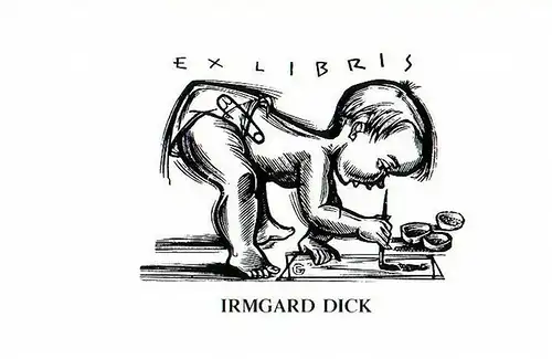 Gaudaeu, G. (?): Ex Libris von Irmgard Dick. 