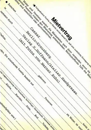 Caesar [ das ist Herbig ]: Mietvertrag. Neue Texte. Mit Fotos von Werner Kohn. 