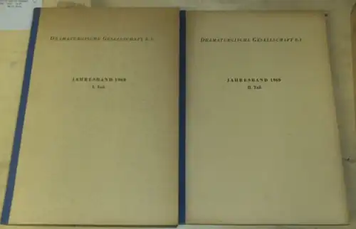 Dramaturgische Gesellschaft e.V: Jahresband 1960  Teil 1 u. 2 mit dem Protokoll  der Veranstaltungen, VIII. Dramaturgentagung. 