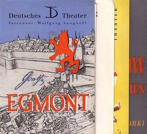 Deutsches Theater und  Kammerspiele Berlin. Intendant: Wolfgang Langhoff. (Hrsg.): Programmhefte- und zettel des Deutschen Theaters und der Kammerspiele Berlin. Spielzeit 1951 / 1952. Konvolut aus 3 Heften und 1 Zettel. 