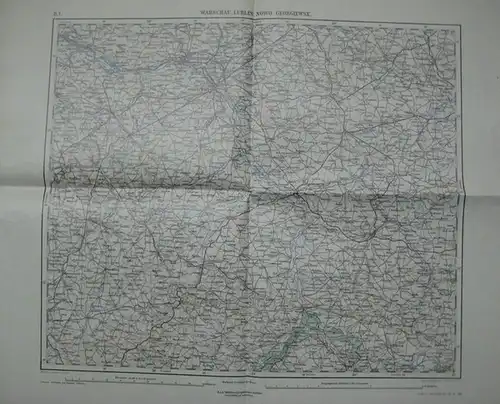 Ehemalige Ostgebiete: Warschau, Lublin, Nowo - Georgiewsk. D 2. Maßstab 1 : 750 000 der Natur. Teilweise berichtigt bis 25. IX. 1914. 