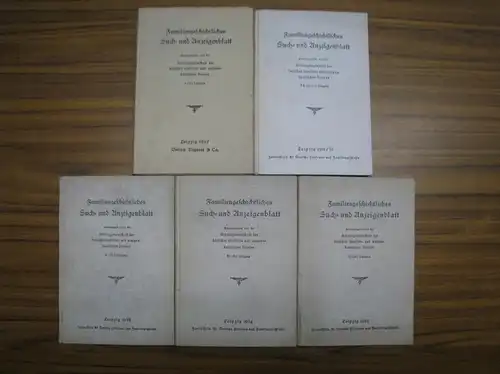 Familiengeschichtliches Suchblatt und Anzeigenblatt.   Herausgegeben von der Arbeitsgemeinschaft der Deutschen Familien  und Wappenkundlichen Vereine: Familiengeschichtliches Such  und Anzeigenblatt. Konvolut, bestehend aus.. 