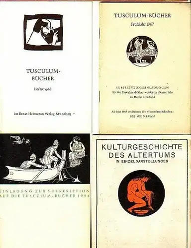 Ernst Heimeran Verlag, München: Konvolut von 4 "Tusculum" - Prospekten aus den Jahren 1954-1967 des Ernst Heimeran Verlages, München, Dietlindenstraße 14: Tusculum Bücher 1954 /...