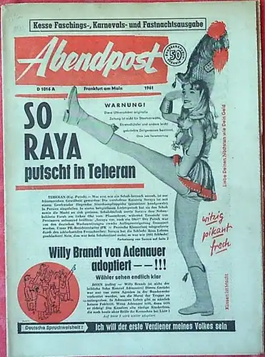 Fasching / Karneval / Carneval. - Abendpost. - Chefred.: Emil Frotscher: Abendpost 1961. Kesse Faschings-, Karnevals- und Fastnachtsausgabe. 