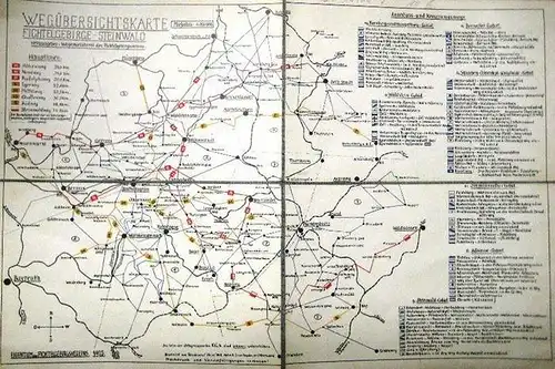 Fichtelgebirge. - Will, Heinz (Bearbeiter): Wegübersichtskarte Fichtelgebirge - Steinwald. Maßstab 1 : 200 000. Herausgeber: Wegemeisterei des Fichtelgebirgsvereins. 