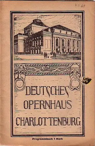 Martha oder Der Markt zu Richmond. Programmheft des Deutschen Opernhauses Berlin Charlottenburg