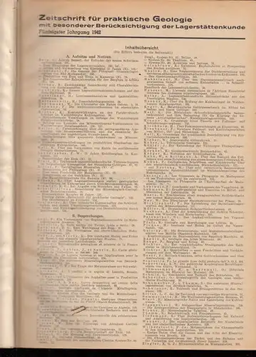 Zeitschrift für praktische Geologie.   Krahmann, Max ; Brockamp, B. ; Ramdohr, P. (Hrsg.): Zeitschrift für praktische Geologie mit besonderer Berücksichtigung der Lagerstättenkunde. 50.. 