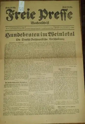 Freie Presse. Wochenschrift. Jahrgang 1, Nummer 19 (1918 / 1919 ?)