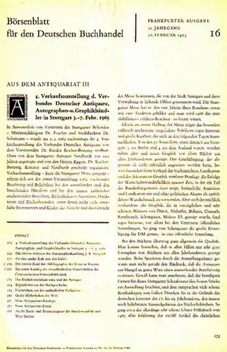 Geldner, F. / Knaus, H. / u.a. - Börsenblatt für den Deutschen Buchhandel - Aus dem Antiquariat: Der Zweite Band der ">Bibliographie der Kunst in...
