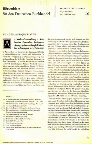 Geldner, F. / Knaus, H. / u.a.   Börsenblatt für den Deutschen Buchhandel   Aus dem Antiquariat: Der Zweite Band der ">Bibliographie der.. 