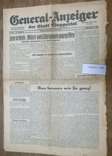 GeneralAnzeiger der Stadt Wuppertal: GeneralAnzeiger der Stadt Wuppertal. Bergische Nachrichten, Wuppertaler Nachrichten, Bergisch-Märkische Zeitung. Jahrgang 57, Nr. 130, 5./6. Juni 1943. 