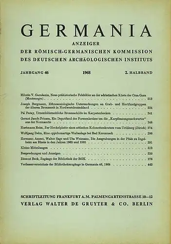 Germania Anzeiger. - Milutin V. Garasanin / Joseph Bergmann / Pal Patay / Gernot Jacob-Friesen / Hartmann Reim / Wolfgang Dehn / Hermann Ament, Walter...