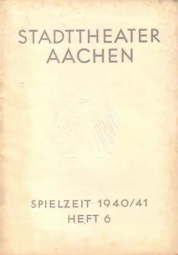 Programm Heft zu 'Der Thron zwischen Erdteilen'. Schauspiel in 8 Bildern. Inszenierung: Hans Schalla. Bühnenbild: Fritz Riedl. Mitwirkende: Cläre Ruegg, Herbert Schneider, Eva (Keine Vorschläge).. 