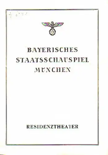 Besetzungszettel zu: Iphigenie auf Tauris. Ein Schauspiel. Regie: Albert Fischel. Bühnenbild: Kurt Gutzeit. Darsteller: Anna Kersten, Ernst Martens, Albert Lippert, Kurt Müller   Graf.. 