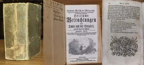 Goeze, Johan Melchior: Heilsame Betrachtungen des Todes und der Ewigkeit, auf alle Tage des Jahres. Zweyter Theil, welcher die letzten sechs Monate, und die Betrachtungen.. 