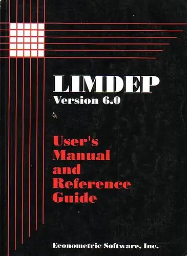 Greene, William H: LIMDEP : User's Manual and Reference Guide. Version 6.0. 