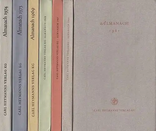 Heymann. - Carl Heymanns Verlag Almanach: Konvolut von 7 Bänden des Almanach des Carl Heymanns Verlags: Jahrgänge 1961, 1966, 1967, 1968, 1969, 1973, 1974. 